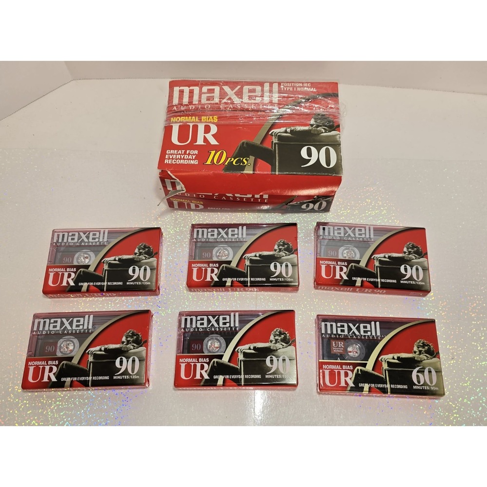 📼🎶 Maxell UR Audio Cassette‎ Tapes Lot New Sealed Vintage 5/90 1/60 Min